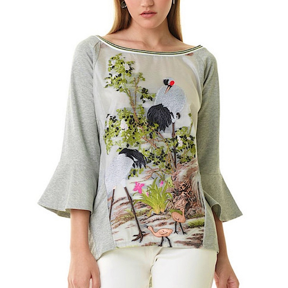 🌟Alberto Makali Bird Print Knit Small